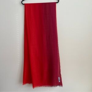 Johnstons of Elgin 100% Cashmere Oversized Ombre Wrap/Stole - Red Gradient